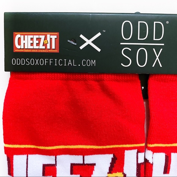 Odd Sox Cheez-It Crackers Crew Socks Cheezits Mens Womens Fun Novelty Gift - Picture 2 of 7